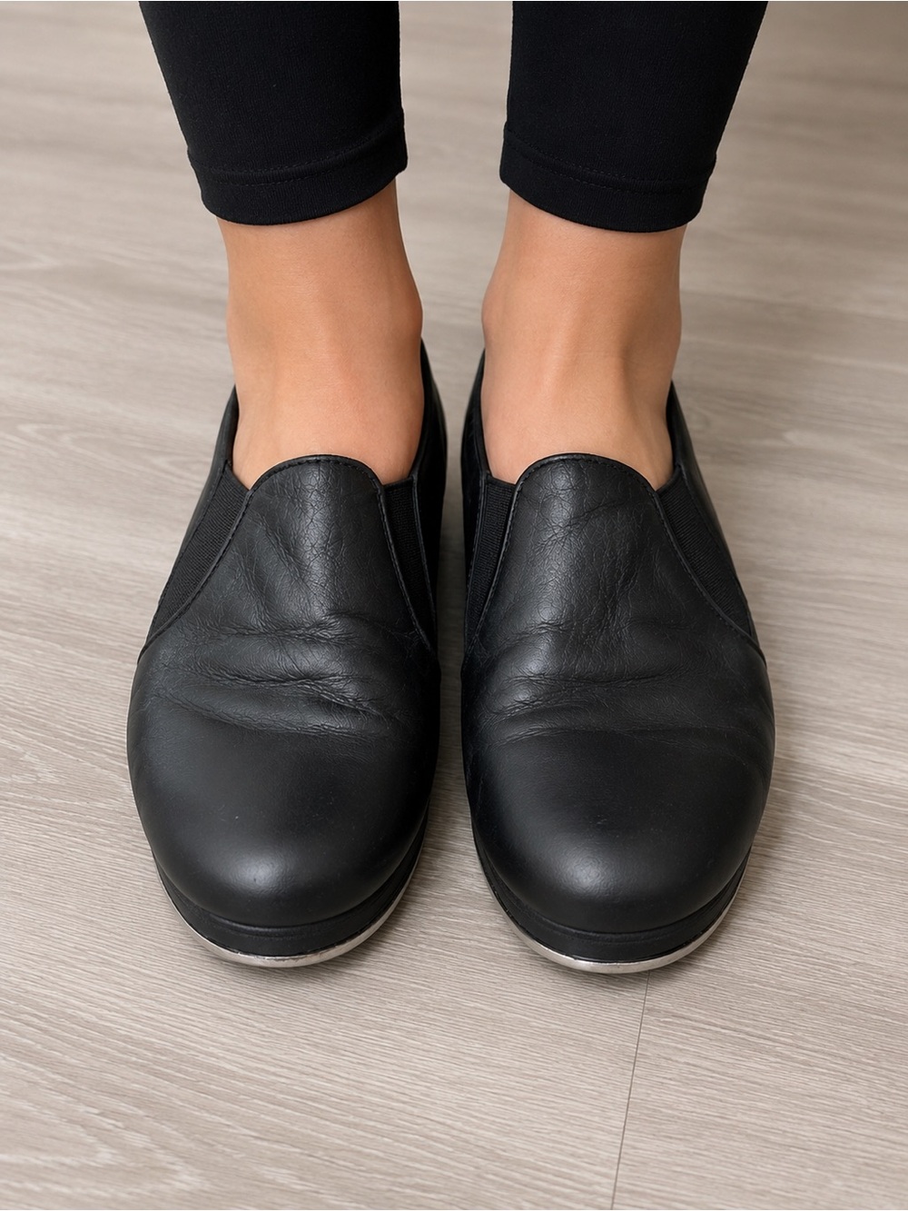 Leo’s Ultratone Leather Slip-On Flexible Tap Dance Shoes Black Women’s 7.5